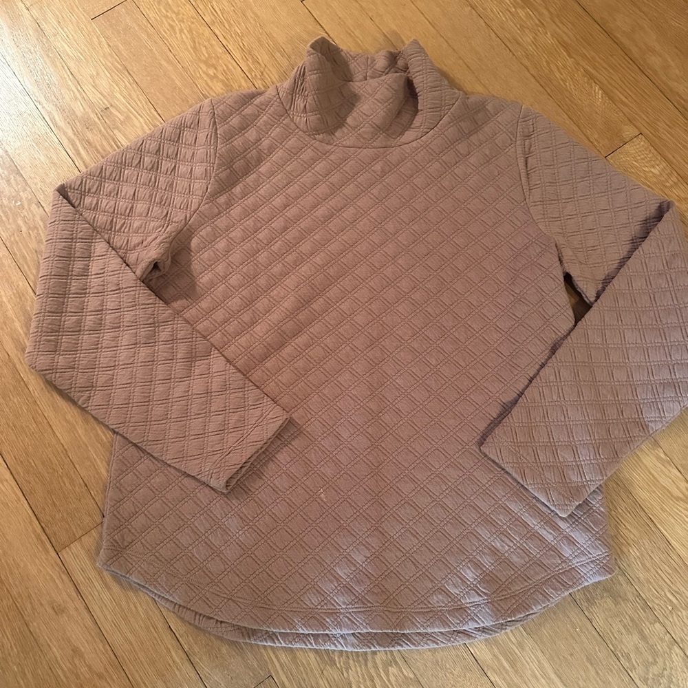JCrew Quilted Mock Neck Pullover